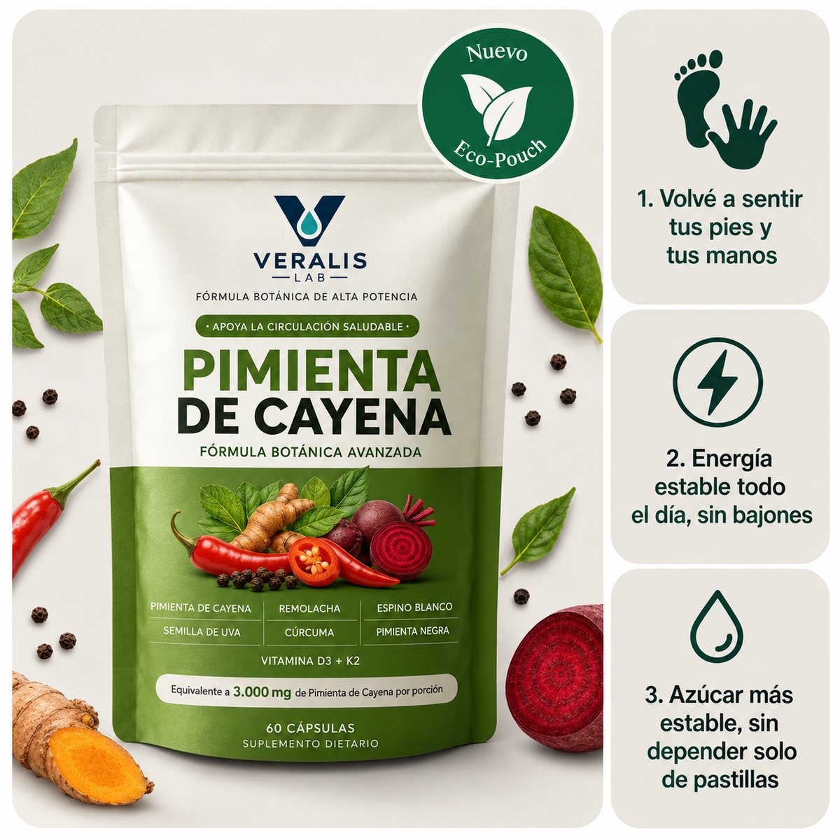 Veralis® - Cápsulas de pimienta de cayena