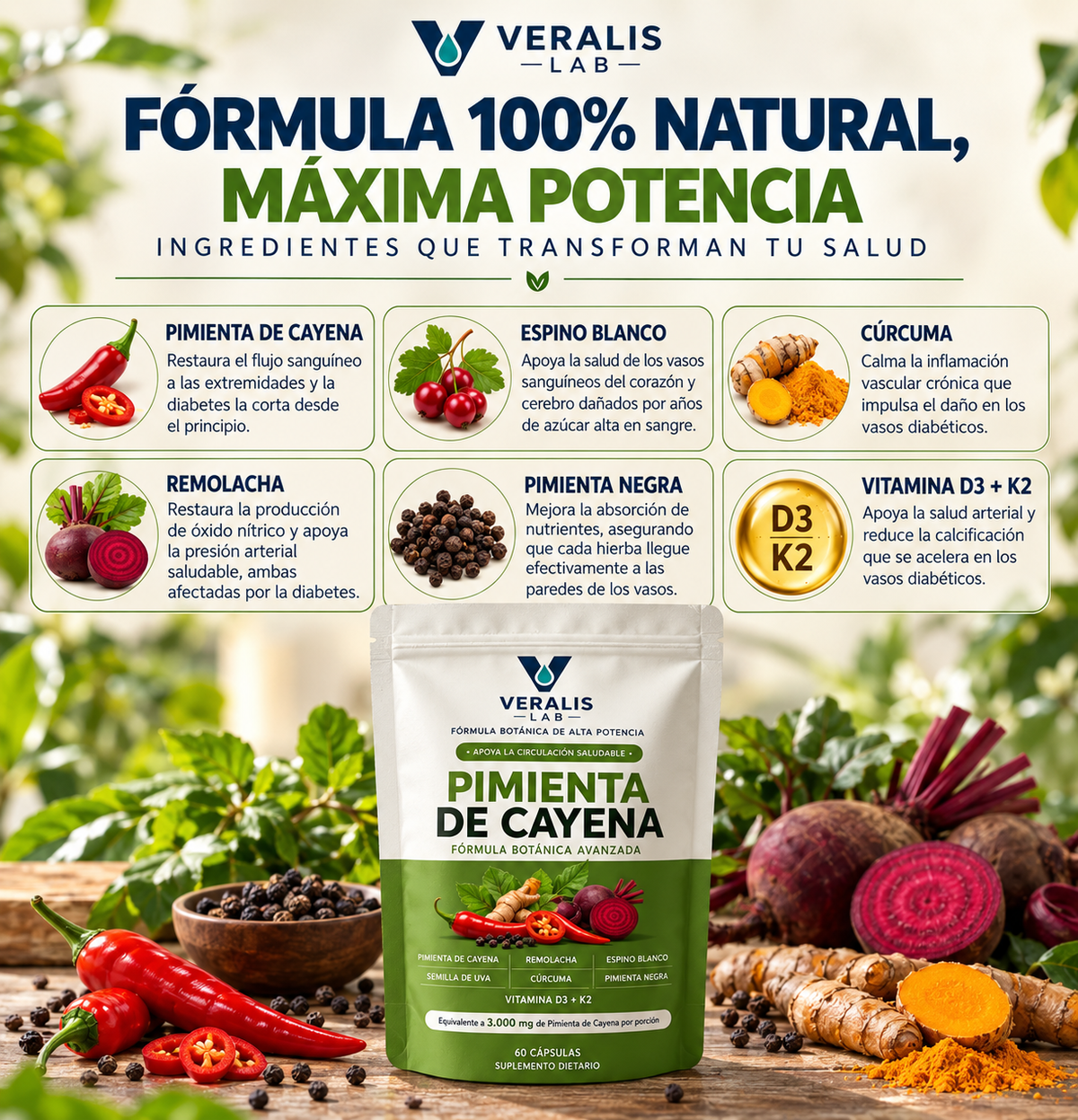Veralis® - Cápsulas de pimienta de cayena